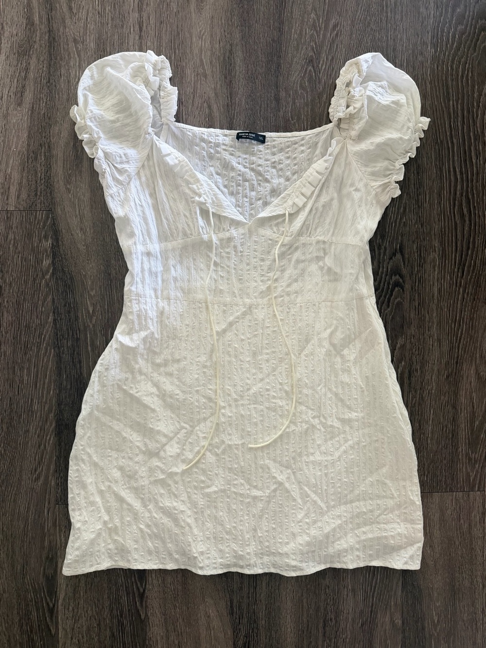SHEIN White Ruffle Sleeve Mini Dress - Picture 2 of 3